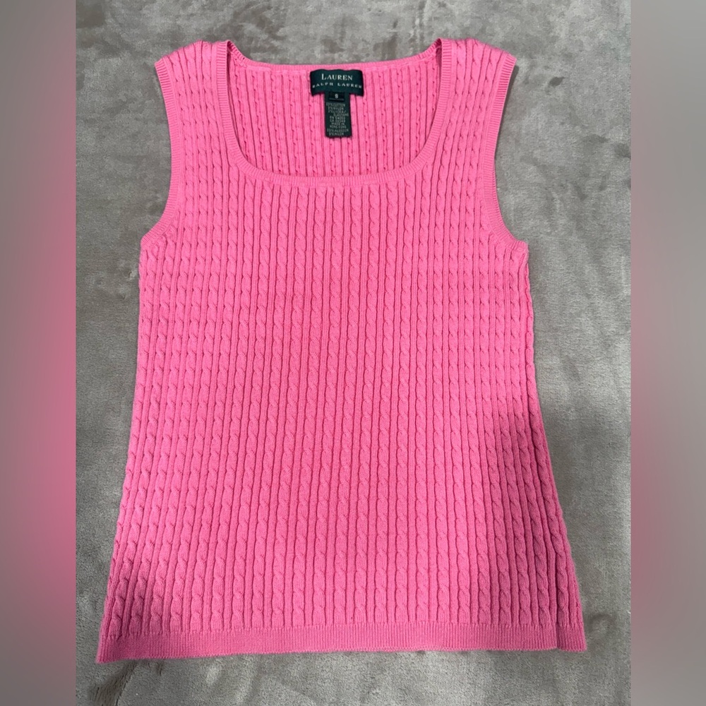 Ralph Lauren Fuchsia Cable Knit Top